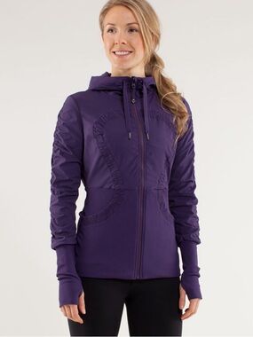 lululemon athletica Deep Purple Hooded Zip Bomber Jacket